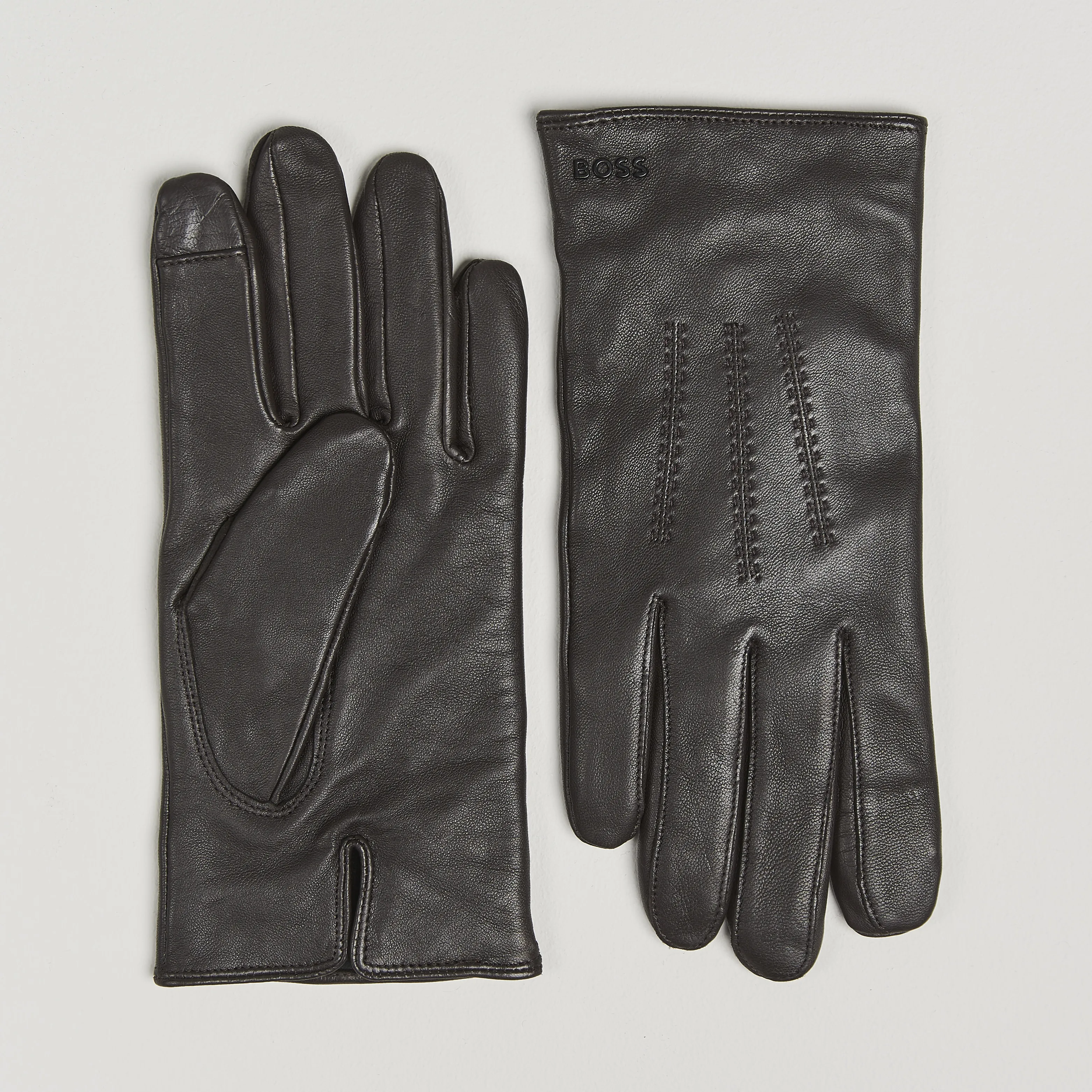 Hainz Leather Gloves Dark Brown