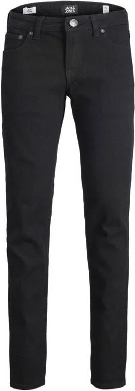 Jack & jones JUNIOR low waist slim fit jeans JJIGLENN JJORIGINAL black denim Zwart Jongens Stretchdenim 116