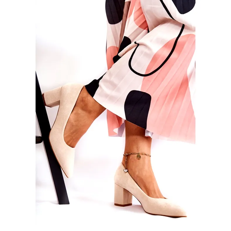 PS1 Klassieke Suède Pumps On A Bar Beige Lency