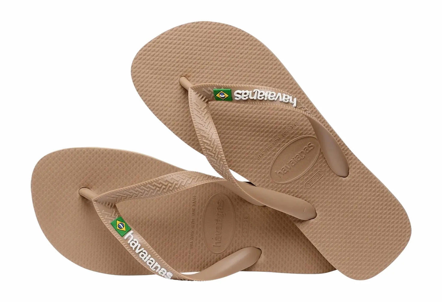 Slipper Havaianas Unisex Brasil Logo Rose Gold