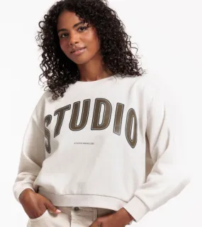 Studio Anneloes Trui Puck logo sweater grey melange