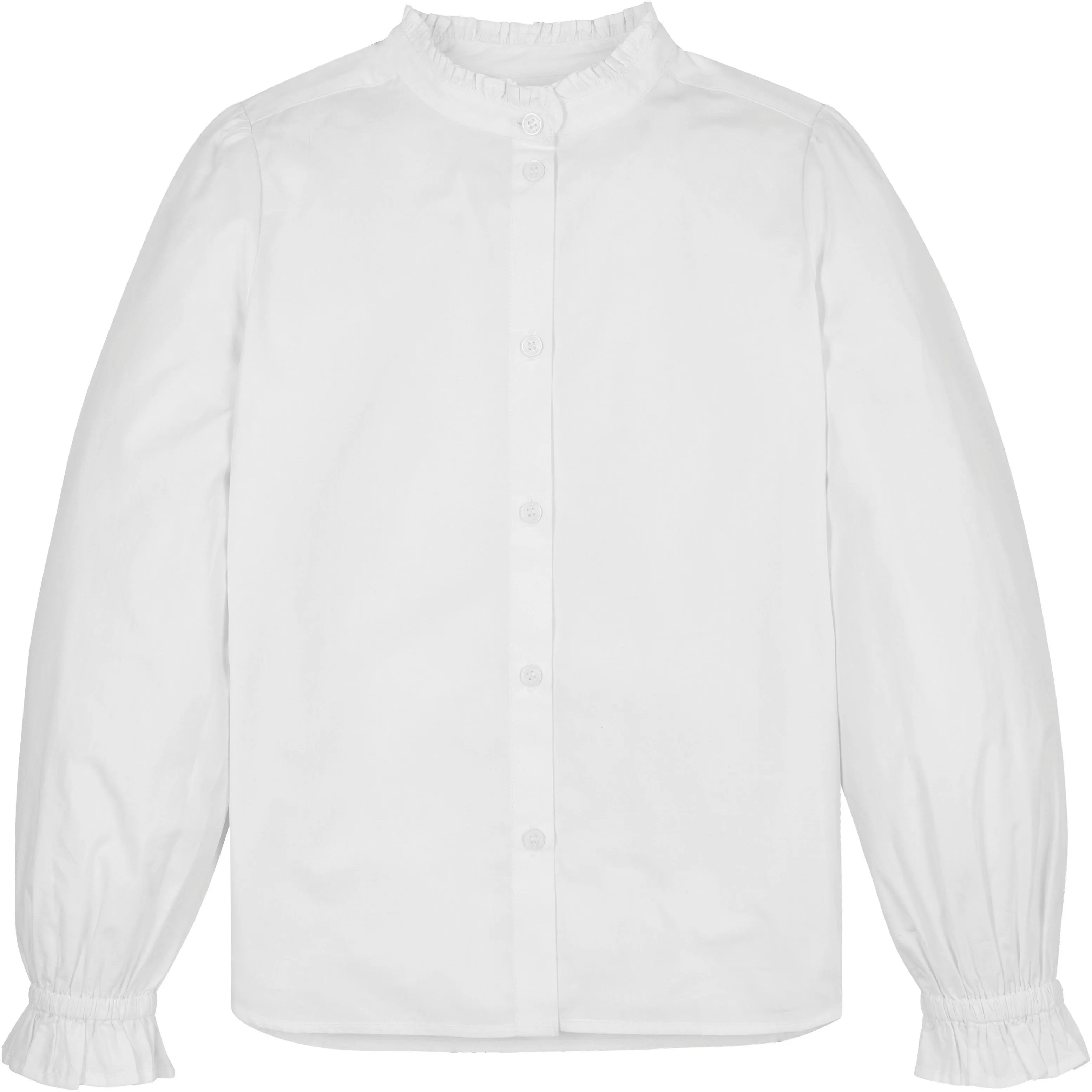 Tommy Hilfiger blouse RUFFLE wit Meisjes Katoen Button down Effen 128