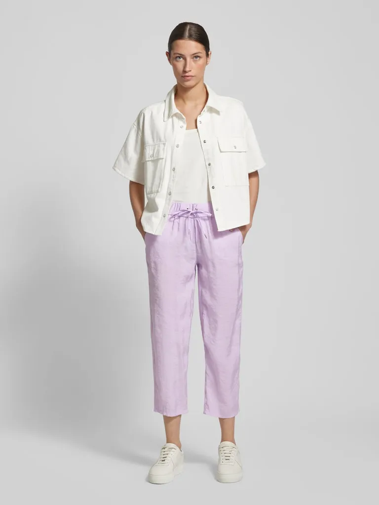 Toni Dress Regular fit stoffen broek met verkort model, model 'Pia' in lila