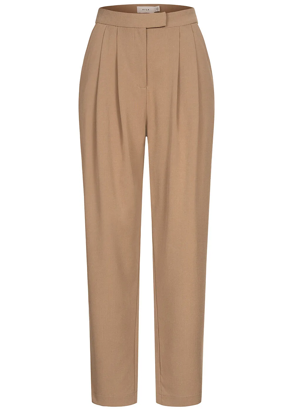 VILA Dames Hoge taille broek met 2 zakken bruin