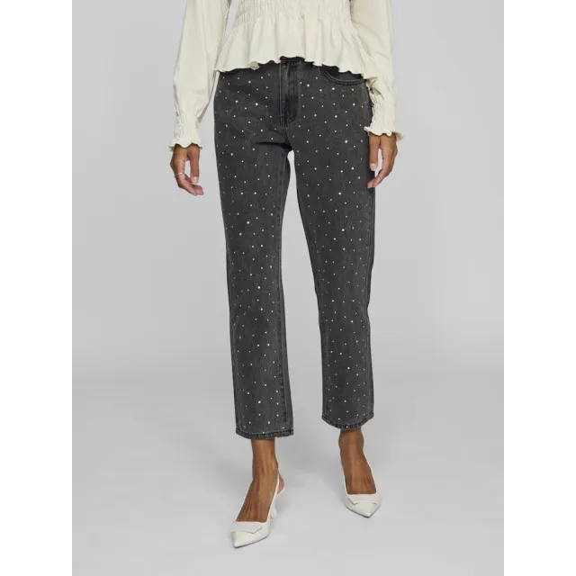 Vila vialice rw straight bead jean mgd e 14102636 medium grey