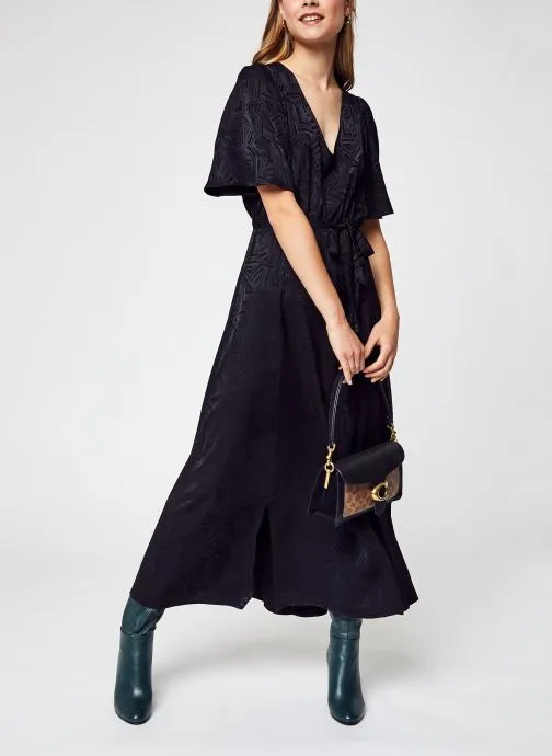      VILA VIMIEL VNECK  2/4 ANCLE DRESS/C21  ZWART   
