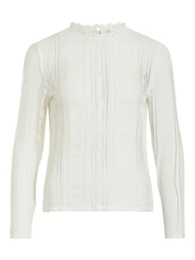 VILA VIOPSA L/S LACE TOP/DES CLOUD DANCER